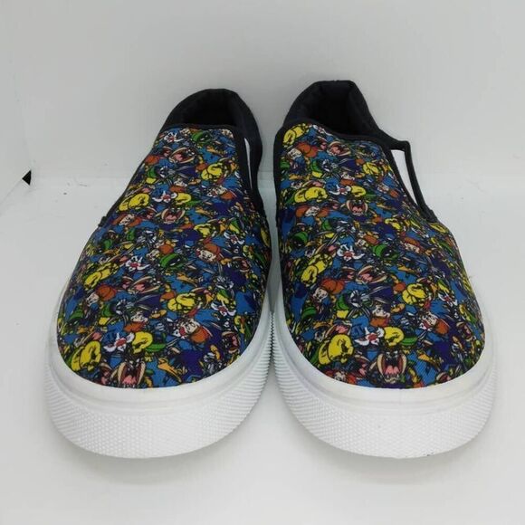 Looney Toons NEW Men's Black with Graphics Slip-on Sneakers - sz. 10 - Picture 2 of 7